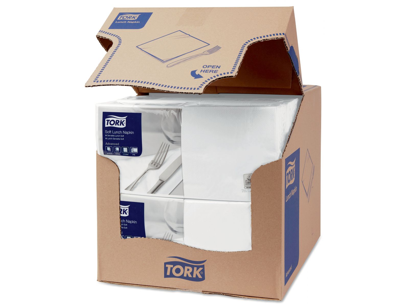 Serwetki Tork 33x33 477414 Białe Karton 1500 serwetek (10 x 150) Składana 1/4